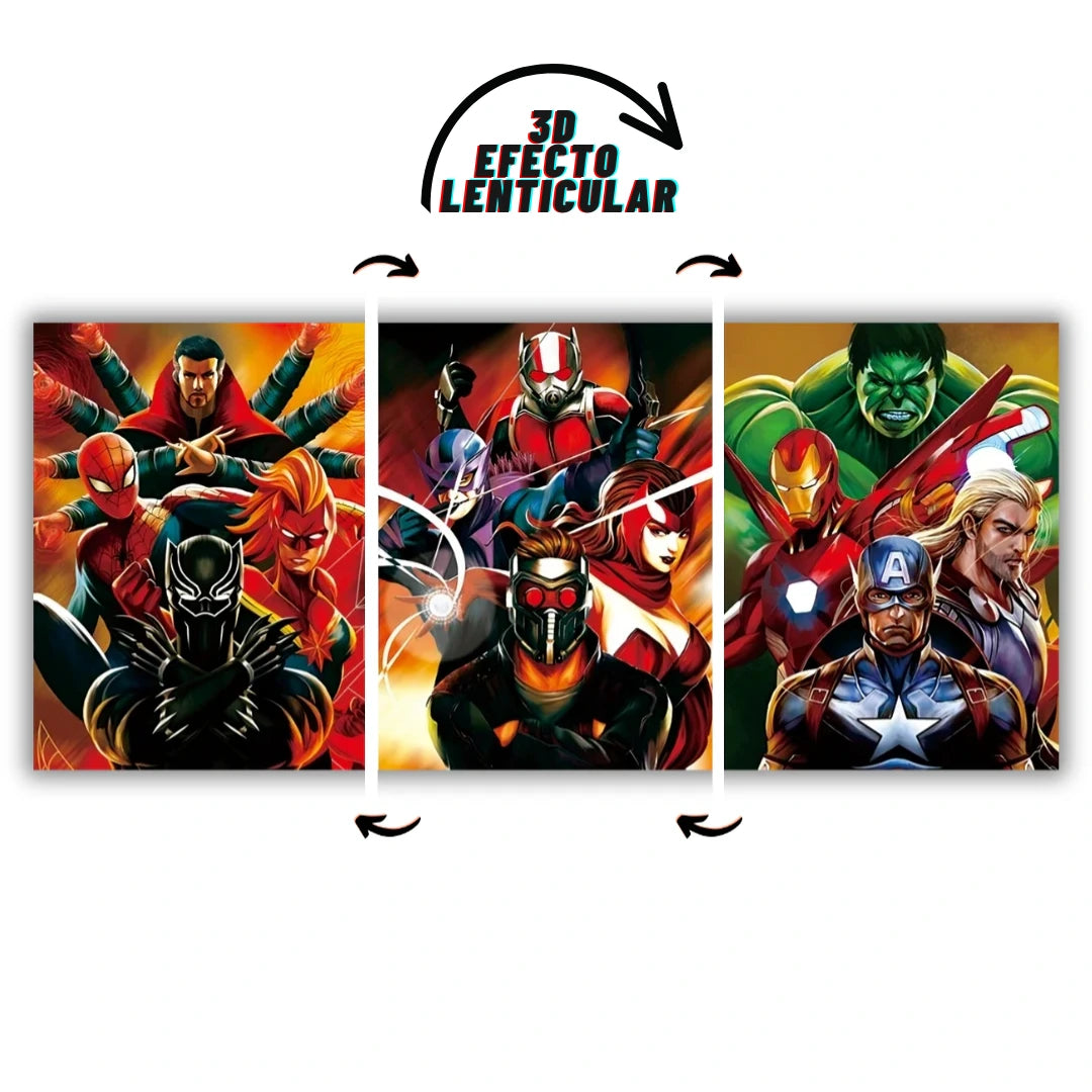 Poster 3D Superhéroes