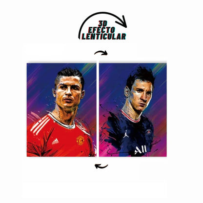 Poster 3D GOAT – Messi vs Cristiano ⚽ - Flex Shop