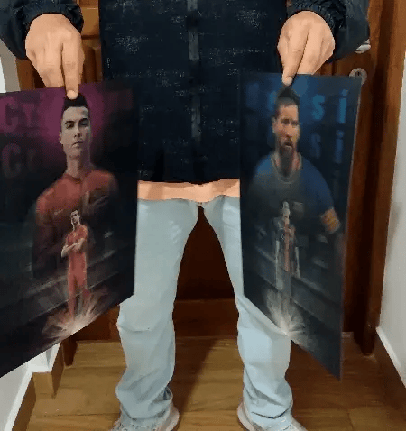 Poster 3D GOAT – Messi vs Cristiano ⚽ - Flex Shop