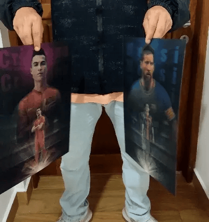 Poster 3D GOAT – Messi vs Cristiano ⚽ - Flex Shop